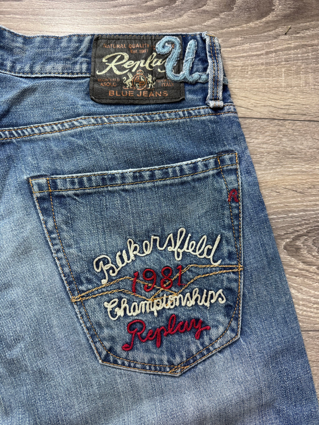 Replay Jeans W31/L34 Bikersfield 1981 Vintage Y2K Straight Blau