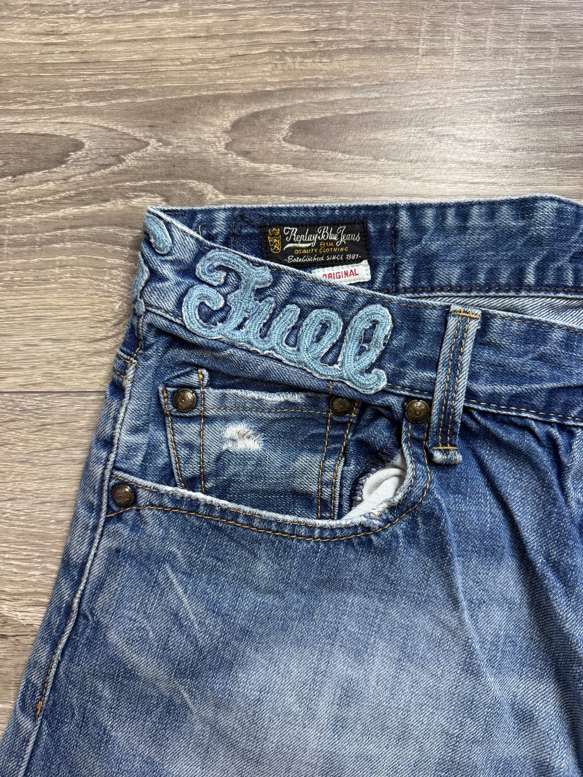 Replay Jeans W31/L34 Bikersfield 1981 Vintage Y2K Straight Blau
