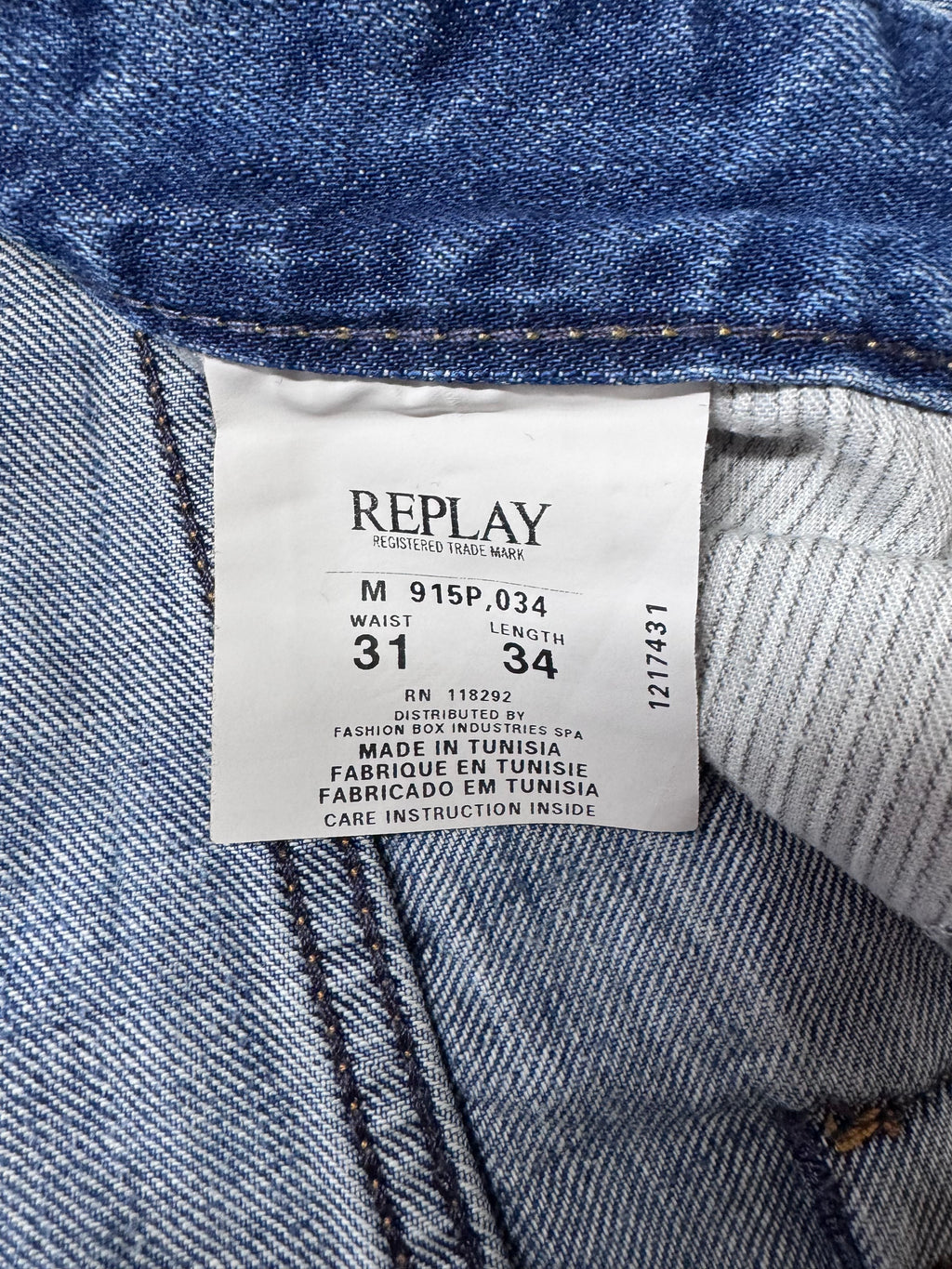 Replay Jeans W31/L34 Bikersfield 1981 Vintage Y2K Straight Blau