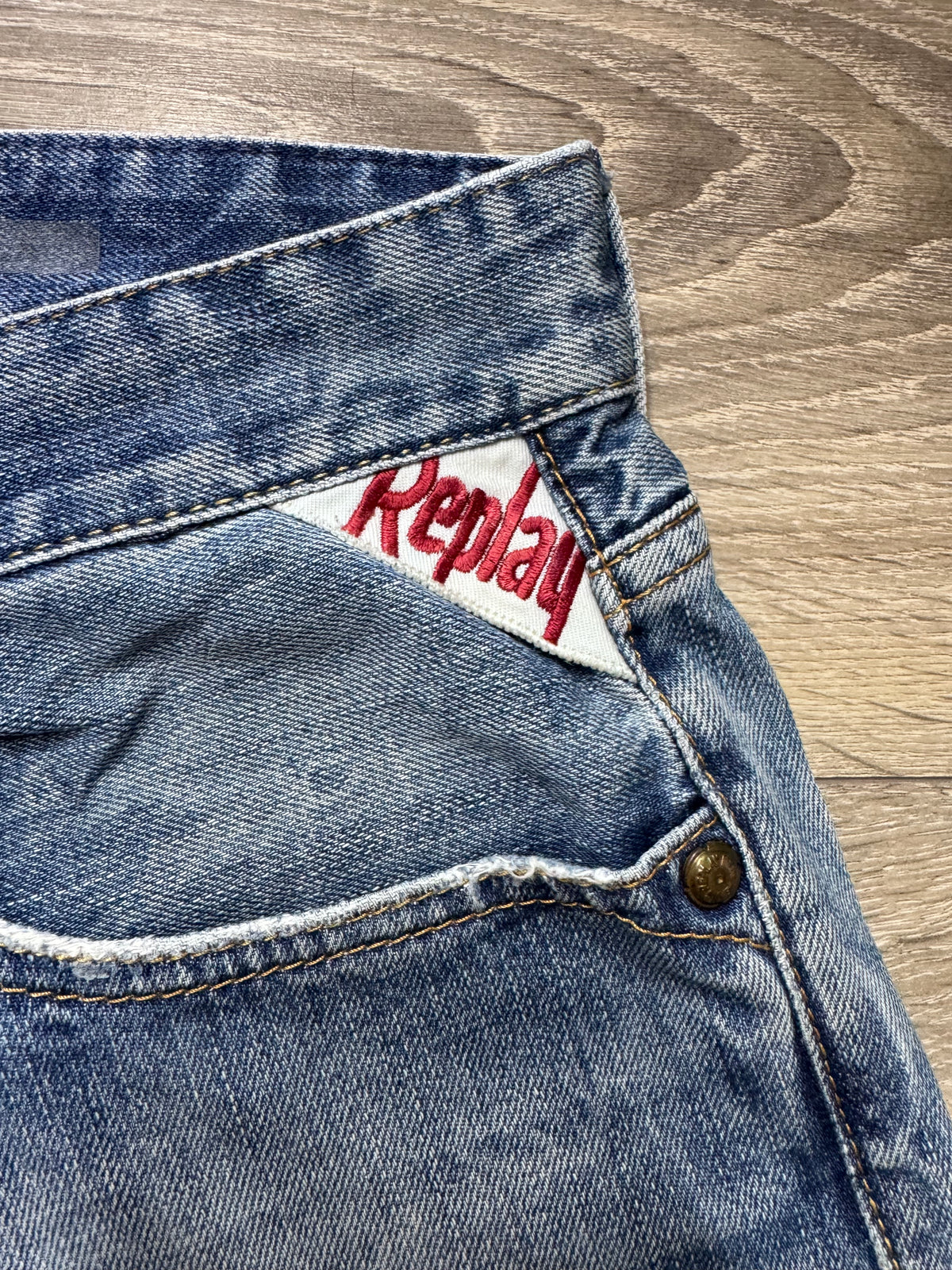 Replay Jeans W31/L34 Bikersfield 1981 Vintage Y2K Straight Blau