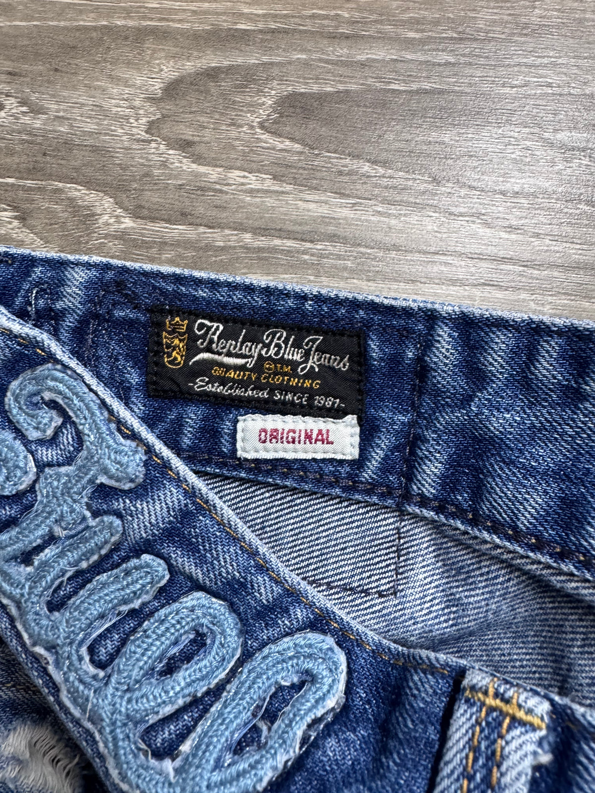 Replay Jeans W31/L34 Bikersfield 1981 Vintage Y2K Straight Blau
