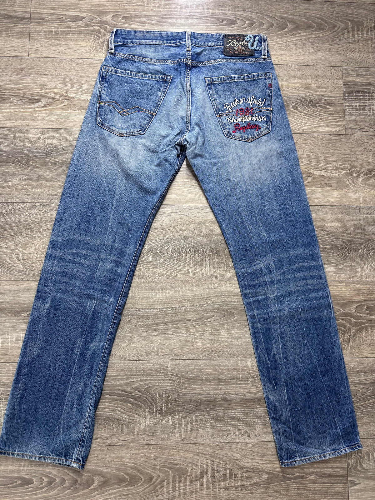 Replay Jeans W31/L34 Bikersfield 1981 Vintage Y2K Straight Blau