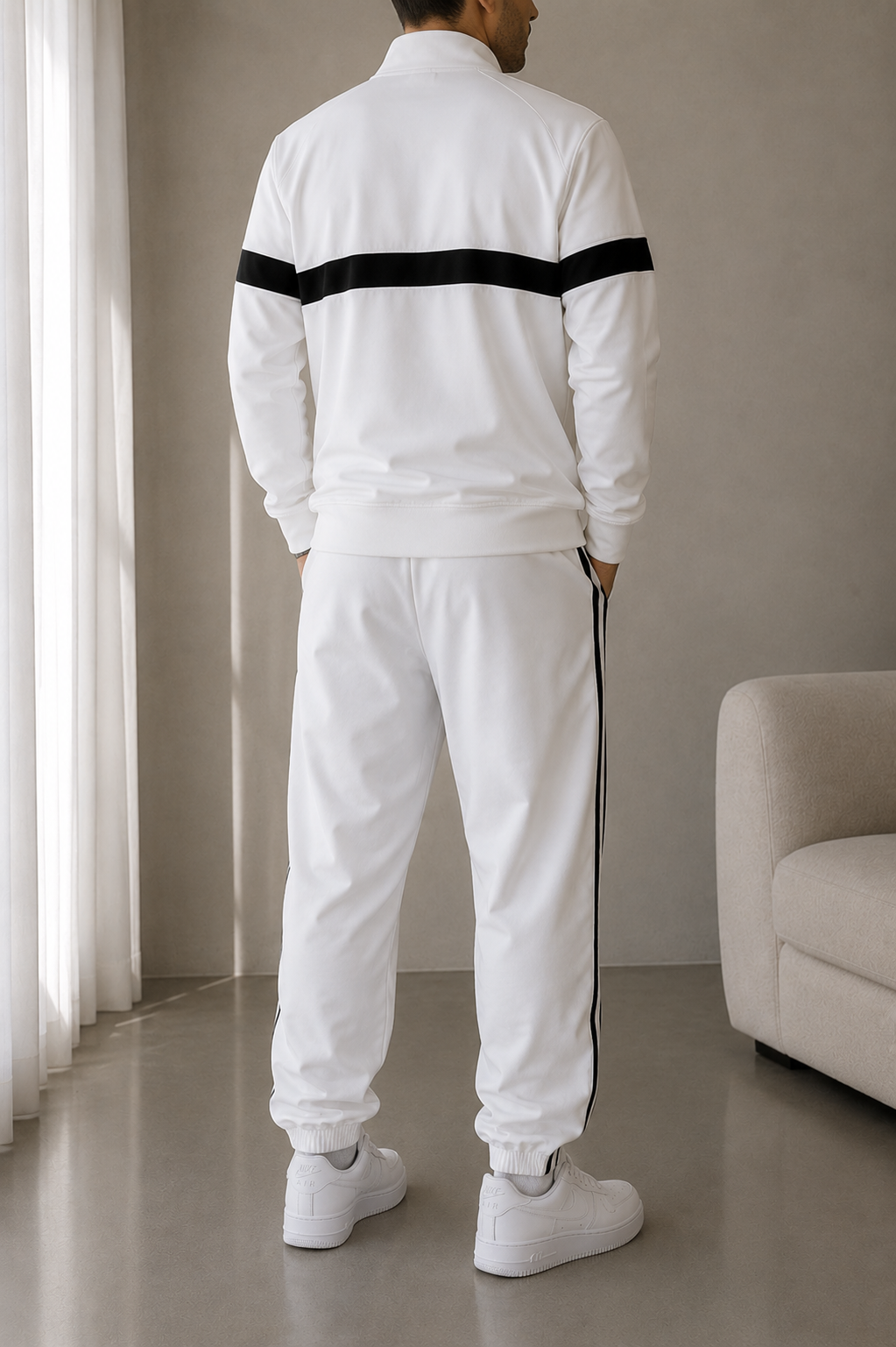 Nike Dri-FIT Track Jacket Weiß/Schwarz – Trainingsjacke Vintage Sportswear | Größe M