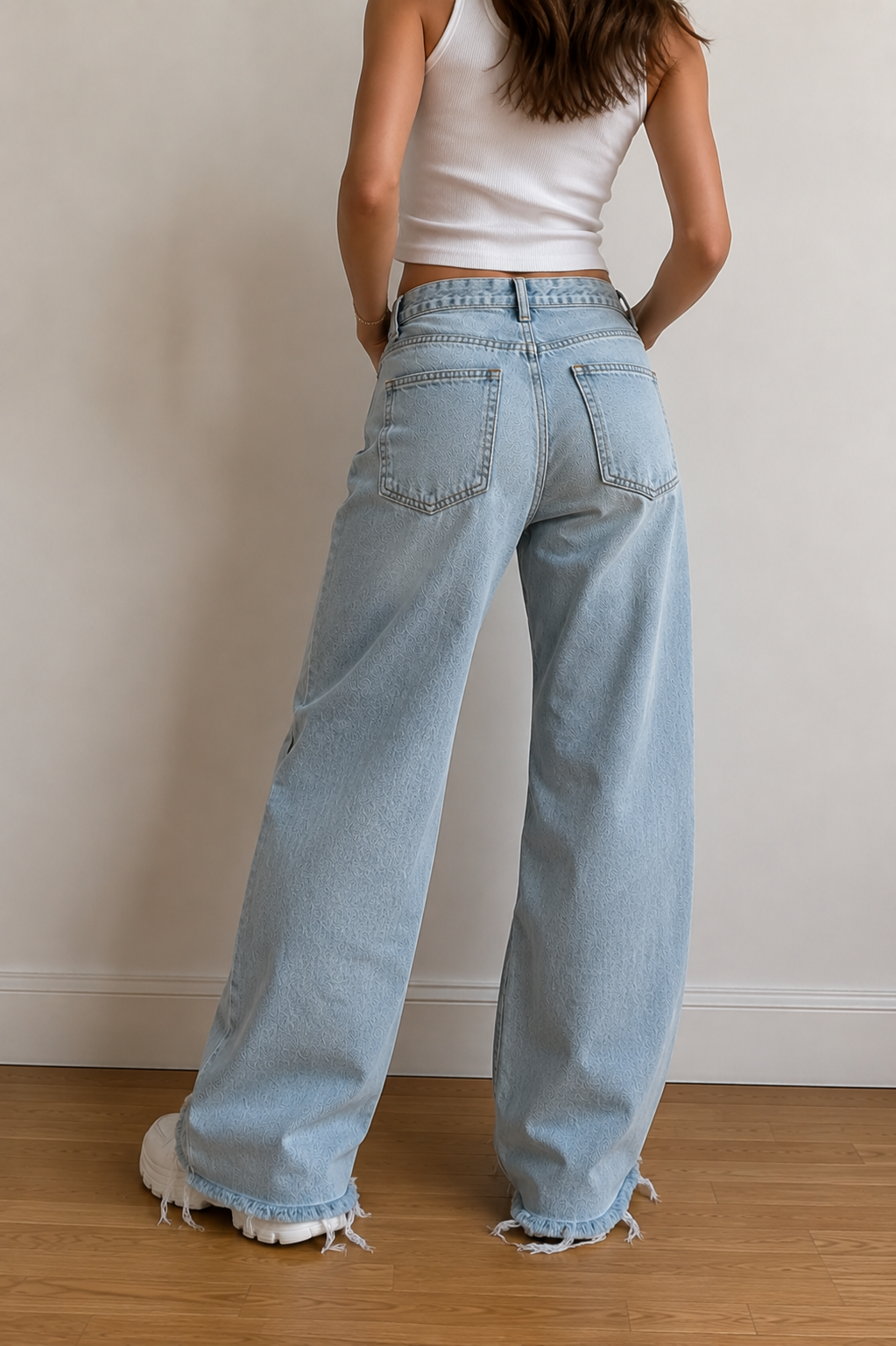 Zara Bootcut Jeans Hellblau – Trendige Wide Leg Schlagjeans mit Raw Hem | Gr. 38